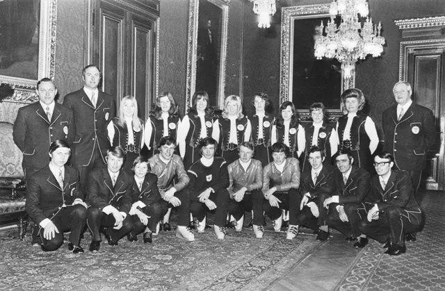 Österreichisches Skibob-Team bei der Weltmeisterschaft 1971 in Reno