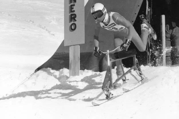 Gerfried Seeber im historischen Skibob-Rennsport
