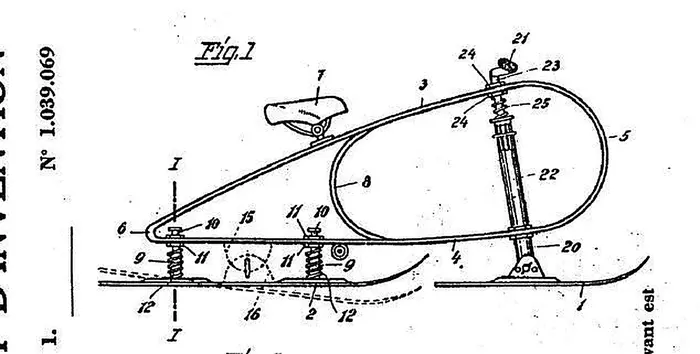Historischer Skibob Gfäller-Ei aus dem Jahr 1950